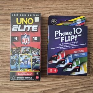 Uno Elite and Phase 10 Flip Card Game Bundle Brand new. Never used before.